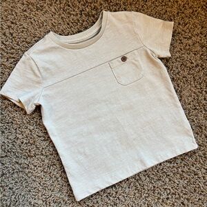 Toddler Beige T-Shirt with Pocket